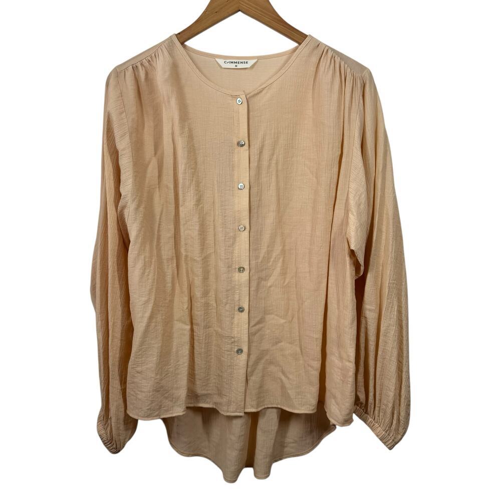 Poet Cotton Peach Button-Up Blouse
